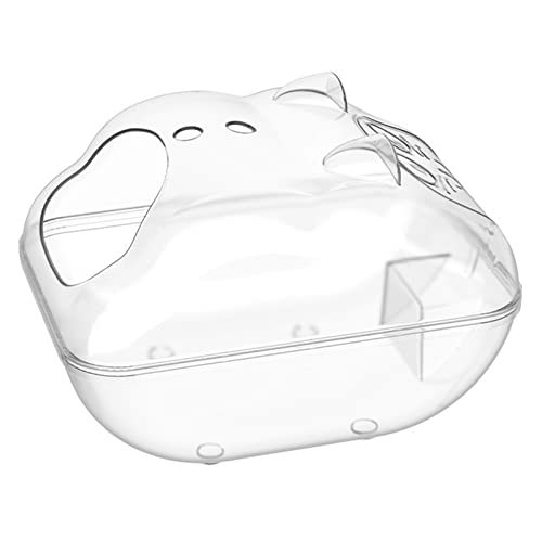 Transparenter Hamster großer transparenter abnehmbarer Sandbad-Behälter, Hamster-WC, S, für M und L, Optionstyp, Sandbad, Haustier-WC von Domasvmd