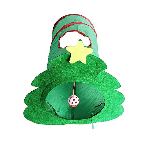 Tunnel Weihnachtsbaum Spielzeug mit süßem Klingelanhänger Playtube Weihnachtszeit Knistertunnel Leichte Weihnachtsunterhaltung von Domasvmd