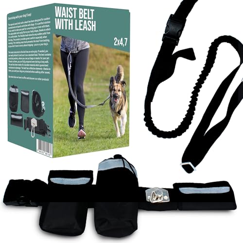 Hüftgurt Elastische Joggingleine Hundeleine Einstellbar Laufen Jogging Gurt Bauch Reflex-Set Fächer Leckerbissen von Domee