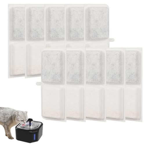 Domigard Trinkbrunnen Filter, 10 Stück Cat Water Fountain Filters, Ersatzfilter für Trinkbrunnen, Trinkbrunnenfilter Für Katzen Und Hunde Domigard Trinkbrunnen Filter, 10 Stück Cat Water Fountain Filters, Ersatzfilter für Trinkbrunnen, Trinkbrunnenfilter Für Katzen Und Hunde von Domigard