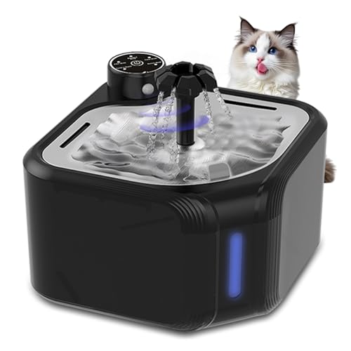 Domigard Trinkbrunnen für Katze kabellos, 2.8L Katzenbrunnen mit Bewegungsmelder, Ultraleise Katzenbrunnen Kabellos, Akku 3600mAh, 3 Modi und 4 Filterschichten, Bürstenlose Wasserpumpe Domigard Trinkbrunnen für Katze kabellos, 2.8L Katzenbrunnen mit Bewegungsmelder, Ultraleise Katzenbrunnen Kabellos, Akku 3600mAh, 3 Modi und 4 Filterschichten, Bürstenlose Wasserpumpe von Domigard