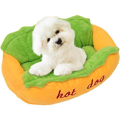 Dominiti Hundebett Hot Dog, Schlafplatz zum chillen, Hundekissen für kleine Hunde und Welpen Dominiti Hundebett Hot Dog, Schlafplatz zum chillen, Hundekissen für kleine Hunde und Welpen von Dominiti