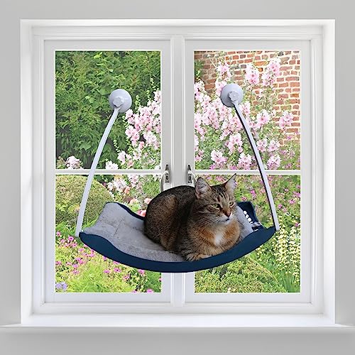 Katzen-Fensterliege für große Katzen, für 2 Katzen, extra groß, bis zu 11,3 kg, geeignet für Fenster über 71,1 cm Breite von Domiphie