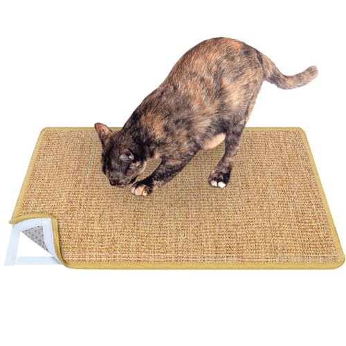Domkan Kratzmatte Katze, Sisal Teppich Katzen 60x40cm, Kratzteppich Katze rutschfest, Sisalmatte fur Katzen mit Klettverschlus, Katzenkratzmatte für Sofa Möbel Tür Kratzschutz, Braun Domkan Kratzmatte Katze, Sisal Teppich Katzen 60x40cm, Kratzteppich Katze rutschfest, Sisalmatte fur Katzen mit Klettverschlus, Katzenkratzmatte für Sofa Möbel Tür Kratzschutz, Braun von Domkan