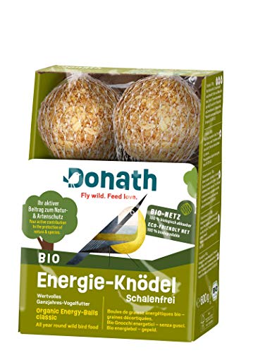 Donath Bio Energie-Knödel Schalenfrei im Bio-Netz - Meisenknödel im Bio-Netz - 100g je Knödel - Schalenfrei - wertvolles Ganzjahres Wildvogelfutter - unsere Manufaktur in Süddeutschland - 6er Karton von Donath Fly wild. Feed love.