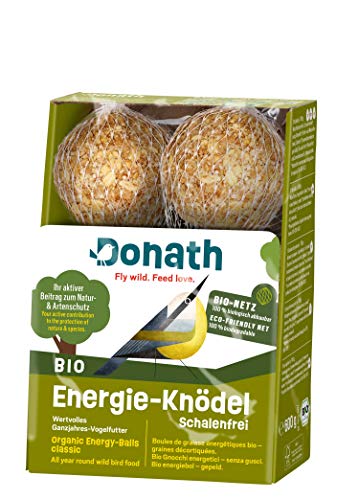 Donath Bio Energie-Knödel Schalenfrei im Bio-Netz - Meisenknödel im Bio-Netz - 100g je Knödel - Schalenfrei - wertvolles Ganzjahres Wildvogelfutter - unsere Manufaktur in Süddeutschland - 6er Karton von Donath