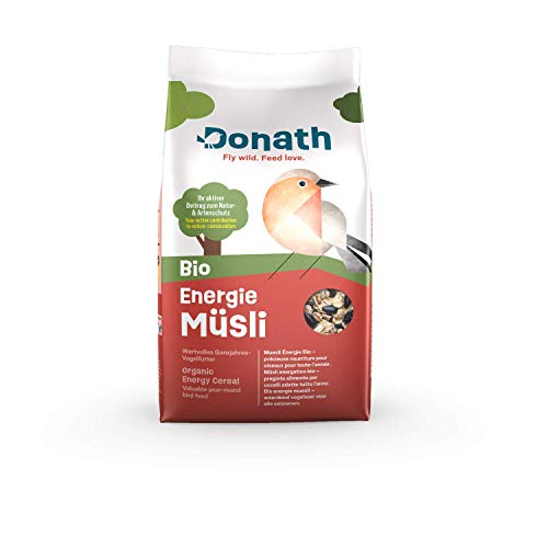 Donath Bio Energie Müsli - die energiereiche Mischung bringt Kraftreserven ins Futterhaus - wertvolles Ganzjahres Wildvogelfutter - aus unserer Manufaktur in Süddeutschland - 1 Kg von Donath Fly wild. Feed love.