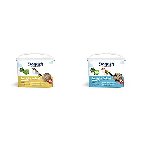 Donath Energie-Knödel Insekten ohne Netz - Meisenknödel ohne Netz - 100g je Knödel 50er Eimer & Donath Energie-Knödel Klassisch ohne Netz - Meisenknödel ohne Netz - 100g je Stück -50er Eimer von Donath