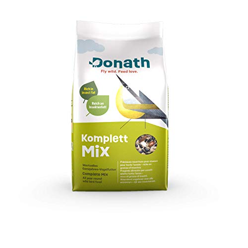 Donath Komplett Mix - reich an hochwertigem Insektenfett - die ausgewogene Mischung - wertvolles Ganzjahres Wildvogelfutter - aus unserer Manufaktur in Süddeutschland, 2 kg (1er Pack) von Donath Fly wild. Feed love.