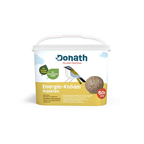 Donath Energie-Knödel Insekten ohne Netz - Meisenknödel - 100g je - der Feinschmecker- Ganzjahres Wildvogelfutter - aus unserer Manufaktur in Süddeutschland - 50er Eimer von Donath