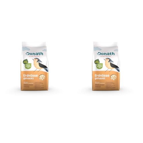 Donath Erdnüsse gehackt - reich an natürlichem Fett - wertvolles Ganzjahres Wildvogelfutter - aus unserer Manufaktur in Süddeutschland - 2 Kg (Packung mit 2) von Donath