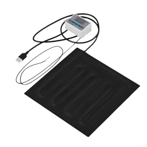 Haustier-Heizkissen für kleine Hunde und Katzen, USB-Heizkissen, elektrisch, beheizte Matte für Hamster, Hunde, Katzen, digitale Temperaturregelung und wasserdicht (22 x 22 cm) von Donkivvy