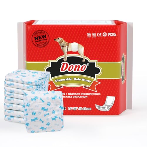 Dono Didposable Hundewindeln für männliche Hunde, Inkontinenzbandagen für männliche Hunde, Größe M, 10 Stück von Dono