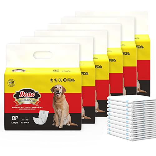 Dono Einweg-Windeln für Hunde, für Rüden, besonders saugfähig, 6 l – 48 Stück von Dono