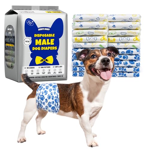 Dono Rüdenwindel, 30 Stück, Hundewindeln für Rüden, Windeln für Rüden in der Saison, Hunde Windeln Rüde mit Nässeindikator, super saugfähig, Inkontinenz, Reisen, XS, S, M, L Dono Rüdenwindel, 30 Stück, Hundewindeln für Rüden, Windeln für Rüden in der Saison, Hunde Windeln Rüde mit Nässeindikator, super saugfähig, Inkontinenz, Reisen, XS, S, M, L von Dono