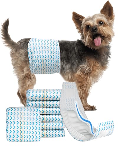 Dono Einwegwindeln für Rüden, mit Nässeindikator, super saugfähige Hundewindeln, 3D-konturierter Baumwollkern für super Absorption, auslaufsichere Bauchbänder, weiche und sichere Passform von Dono