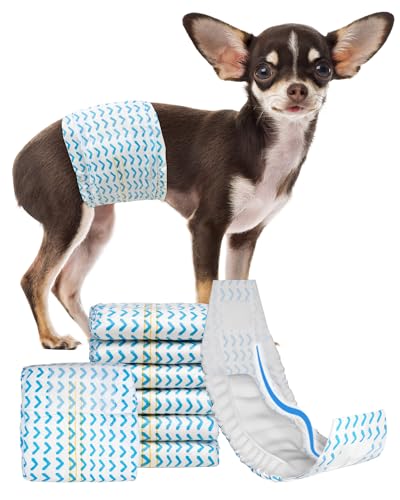 Dono Einwegwindeln für Rüden, mit Nässeindikator, super saugfähige Hundewindeln, 3D-konturierter Baumwollkern für super Absorption, auslaufsichere Bauchbänder, weiche und sichere Passform von Dono