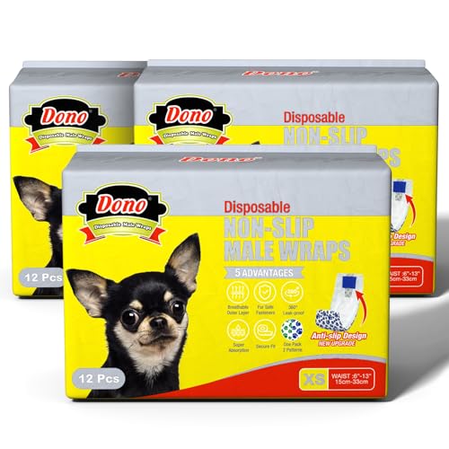 Dono Hundewickel für Rüden, X-Klein, 36er-Pack(XS 36count) von Dono