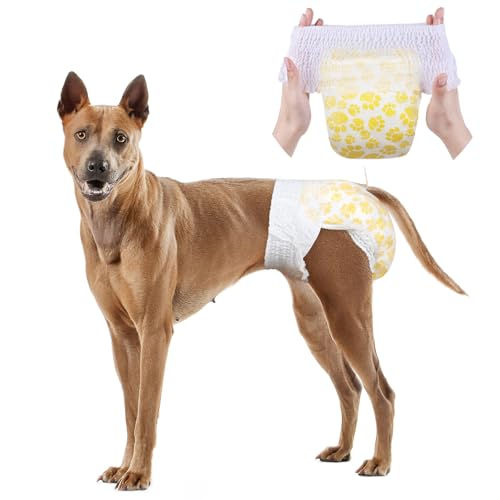 Dono Hundewindeln für Frauen mit vollständig umwickelter, dehnbarer Taille, 8 Stück, Hundewindeln, super saugfähig, auslaufsicher, Windeln für Hunde bei Hitze, Periode, Inkontinenz, Training, Größe XL Dono Hundewindeln für Frauen mit vollständig umwickelter, dehnbarer Taille, 8 Stück, Hundewindeln, super saugfähig, auslaufsicher, Windeln für Hunde bei Hitze, Periode, Inkontinenz, Training, Größe XL von Dono