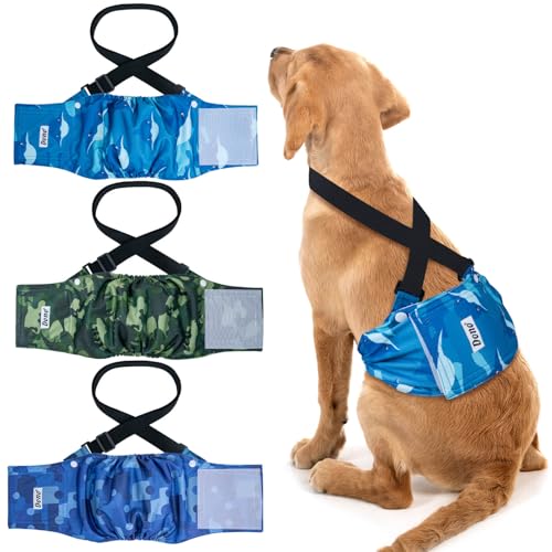 Dono Hundewindeln für Rüde,Rüdenwindel Waschbar,Hundebauchbänder für läufige Hunde,rüdenbinde für Inkontinenz,Training,Reisen,XS,S,M,L,XL,XXL von Dono
