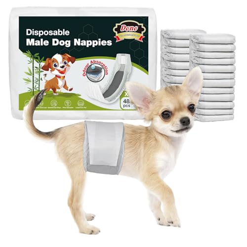 Dono Hundewindeln für Rüden, 48 Stück, Hunde Windeln für Rüden,Rüdenhundewindeln, Bauchbinden für Hunde, super saugfähig, auslaufsicher, Inkontinenz, Reisen, Hitze,XS,S,M Dono Hundewindeln für Rüden, 48 Stück, Hunde Windeln für Rüden,Rüdenhundewindeln, Bauchbinden für Hunde, super saugfähig, auslaufsicher, Inkontinenz, Reisen, Hitze,XS,S,M von Dono