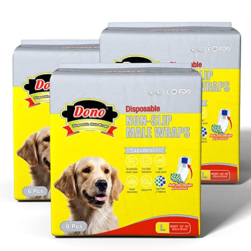 Dono Hundewindeln für Rüden, Große,18er-Pack (L 18count) von Dono