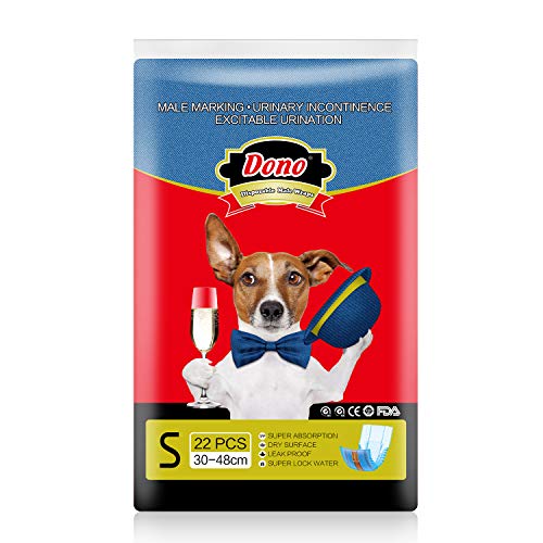 Dono Wegwerfwindeln für Hunde Jeans für Rüden Superabsorbierende Windeln für Haustiere (S) von Dono