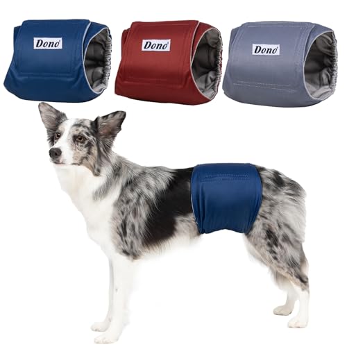 Dono Hundewindeln für Rüden Wiederverwendbare, 3 Stück, Rüdenwindel Waschbar, Hunde Windeln Rüden, Inkontinenz, Welpentraining, Reisen, Markierungsprobleme,XS,S,M,L,XL,XXL Dono Hundewindeln für Rüden Wiederverwendbare, 3 Stück, Rüdenwindel Waschbar, Hunde Windeln Rüden, Inkontinenz, Welpentraining, Reisen, Markierungsprobleme,XS,S,M,L,XL,XXL von Dono