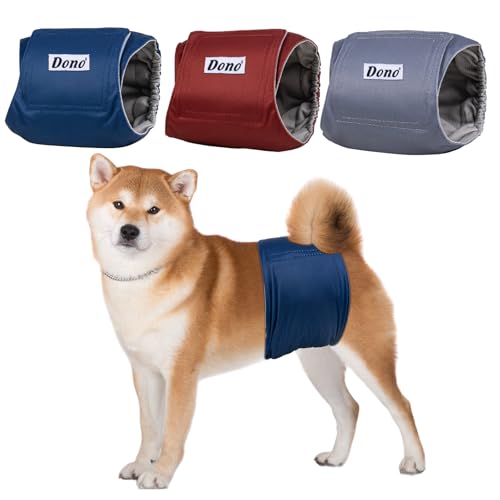 Dono Hundewindeln für Rüden Wiederverwendbare, 3 Stück, Rüdenwindel Waschbar, Hunde Windeln Rüden, Inkontinenz, Welpentraining, Reisen, Markierungsprobleme,XS,S,M,L,XL,XXL Dono Hundewindeln für Rüden Wiederverwendbare, 3 Stück, Rüdenwindel Waschbar, Hunde Windeln Rüden, Inkontinenz, Welpentraining, Reisen, Markierungsprobleme,XS,S,M,L,XL,XXL von Dono