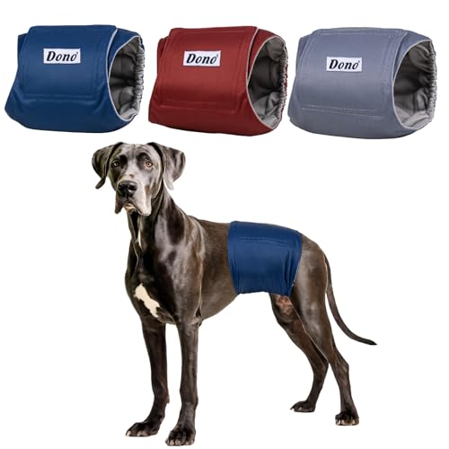 Dono Hundewindeln für Rüden Wiederverwendbare, 3 Stück, Rüdenwindel Waschbar, Hunde Windeln Rüden, Inkontinenz, Welpentraining, Reisen, Markierungsprobleme,XS,S,M,L,XL,XXL Dono Hundewindeln für Rüden Wiederverwendbare, 3 Stück, Rüdenwindel Waschbar, Hunde Windeln Rüden, Inkontinenz, Welpentraining, Reisen, Markierungsprobleme,XS,S,M,L,XL,XXL von Dono