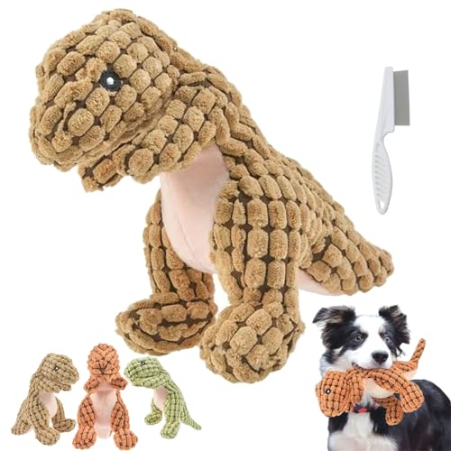 Donubiiu Bite Resistant Robust Dino,Indestructible Robust Dino,Indestructible Squeaky Toys for Dogs,Dog Toy for Aggressive Chewers (Coffee) von Donubiiu