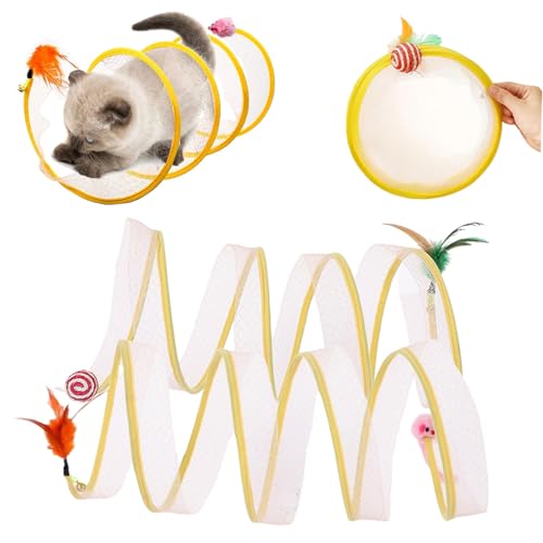 Donubiiu Fell-Buddy TatzenWirbel, Katzenspielzeug Tunnel, Cat Spring Tunnel Tube Collapsible Tunnels for Hide-and-Seek Game (Mix *2) von Donubiiu
