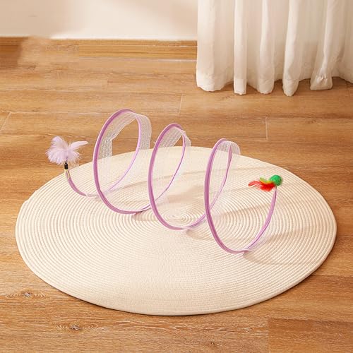 Donubiiu Gertar Cat Tunnel, Spiral Cat Tunnel Toy, Gertar S-Type Cat Tunnel Toy, Gertar Cat Toy, Cat Tunnel Toys for Indoor Cats, Collapsible Pet Interactive Toy (Mouse,Pink) von Donubiiu