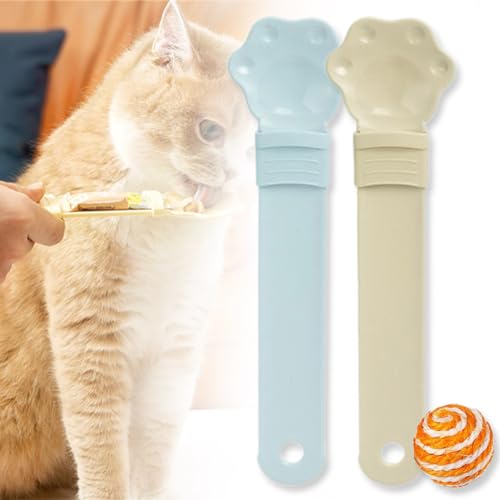 Donubiiu Happy Spoon for Cats, Cat Strip Happy Spoon, Cat Strip Feeder, Cat Treat Spoon Squeeze, Cat Wet Treat Squeeze Treat Spoon, Multifunctional Pet Spoons Cat Feeder (2P-B) von Donubiiu