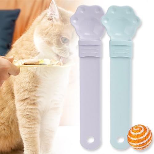 Donubiiu Happy Spoon for Cats, Cat Strip Happy Spoon, Cat Strip Feeder, Cat Treat Spoon Squeeze, Cat Wet Treat Squeeze Treat Spoon, Multifunctional Pet Spoons Cat Feeder (2P-F) von Donubiiu