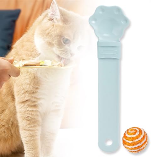 Donubiiu Happy Spoon for Cats, Cat Strip Happy Spoon, Cat Strip Feeder, Cat Treat Spoon Squeeze, Cat Wet Treat Squeeze Treat Spoon, Multifunctional Pet Spoons Cat Feeder (Blue) von Donubiiu