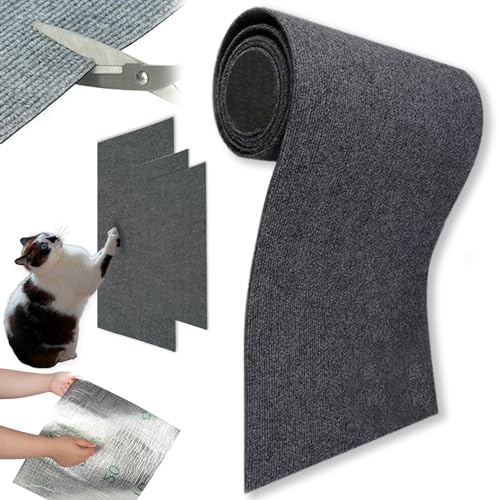 Donubiiu Kratzmatte Selbstklebend Katzen, Kratzmatte Katze Wand, Climbing Cat Scratcher, DIY Climbing Cat Scratcher, schützt Ihre Möbel vor Kratzern (Dunkelgrau,40 * 200cm) von Donubiiu