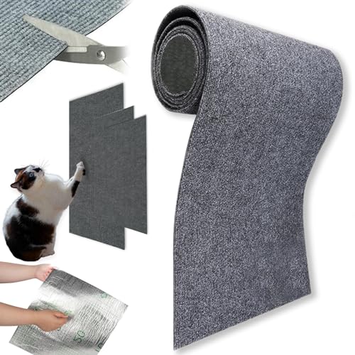 Donubiiu Kratzmatte Selbstklebend Katzen, Kratzmatte Katze Wand, Climbing Cat Scratcher, DIY Climbing Cat Scratcher, schützt Ihre Möbel vor Kratzern (Grau,30 * 200cm) von Donubiiu