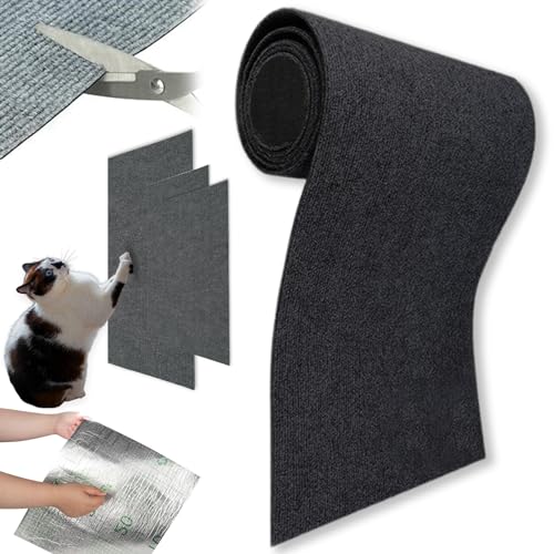 Donubiiu Kratzmatte Selbstklebend Katzen, Kratzmatte Katze Wand, Climbing Cat Scratcher, DIY Climbing Cat Scratcher, schützt Ihre Möbel vor Kratzern (Schwarz,40 * 100cm) von Donubiiu