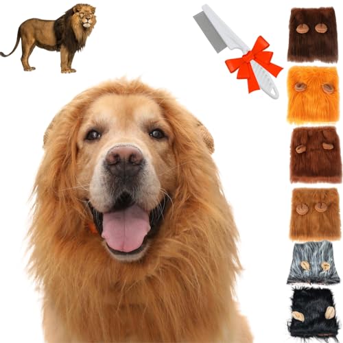 Donubiiu Lion Mane for Dog, Dog Lion Mane, Realistic Black Lion Mane for Dog, Lion Mane Costume for Dog, Lion Mane Wig for Dogfor Medium and Large Dog and Cat Dress Up (1PCS-A,S) von Donubiiu
