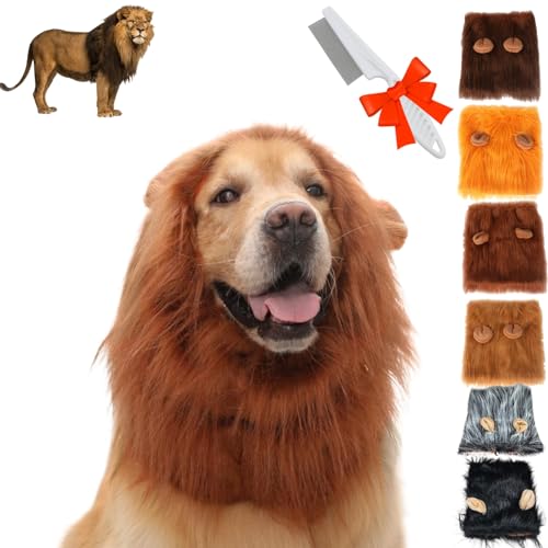 Donubiiu Lion Mane for Dog, Dog Lion Mane, Realistic Black Lion Mane for Dog, Lion Mane Costume for Dog, Lion Mane Wig for Dogfor Medium and Large Dog and Cat Dress Up (1PCS-D,L) von Donubiiu