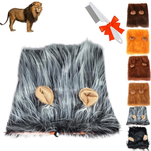 Donubiiu Lion Mane for Dog, Dog Lion Mane, Realistic Black Lion Mane for Dog, Lion Mane Costume for Dog, Lion Mane Wig for Dogfor Medium and Large Dog and Cat Dress Up (1PCS-F,M) von Donubiiu