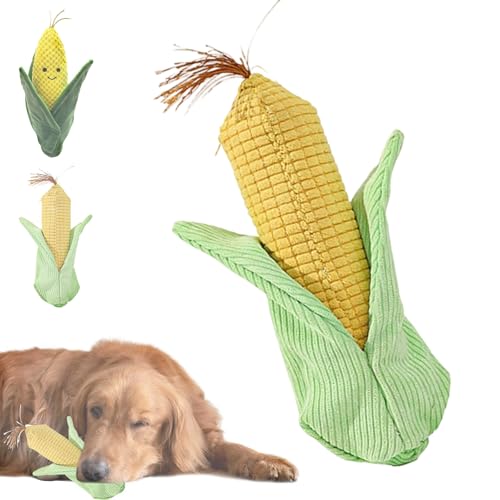 Donubiiu Maiskölbchen Quietschspielzeug für Hunde, Lustiges Futterplüsch, Unzerstorbares Kauspielzeug, Süßes Stofftier für Welpen, Geeignet für Große, Mittelgroße und Kleine Hunde (A) von Donubiiu