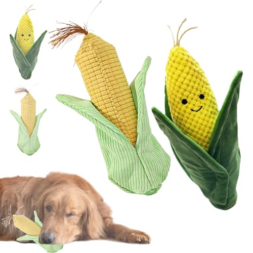 Donubiiu Maiskölbchen Quietschspielzeug für Hunde, Lustiges Futterplüsch, Unzerstorbares Kauspielzeug, Süßes Stofftier für Welpen, Geeignet für Große, Mittelgroße und Kleine Hunde (A+B) von Donubiiu