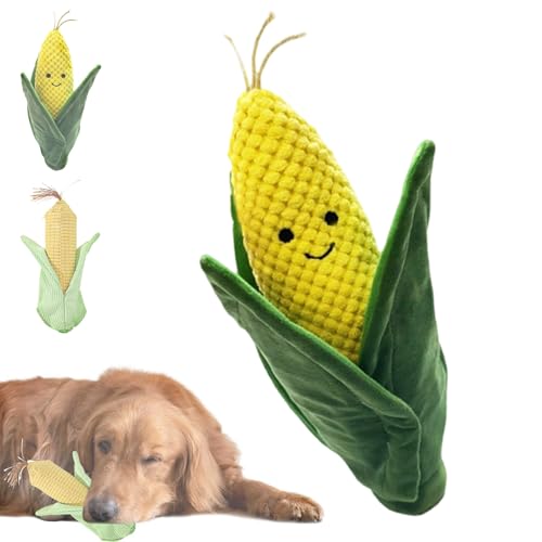 Donubiiu Maiskölbchen Quietschspielzeug für Hunde, Lustiges Futterplüsch, Unzerstorbares Kauspielzeug, Süßes Stofftier für Welpen, Geeignet für Große, Mittelgroße und Kleine Hunde (B) von Donubiiu