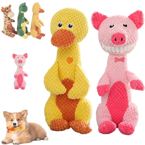 Donubiiu Unzerstorbares Kauspielzeug, Unzerstorbares Hundespielzeug, Anti Stress Ente für Hunde, Interaktives Spielzeug Hund, Geeignet für Große, Mittelgroße und Kleine Hunde (A+C) von Donubiiu