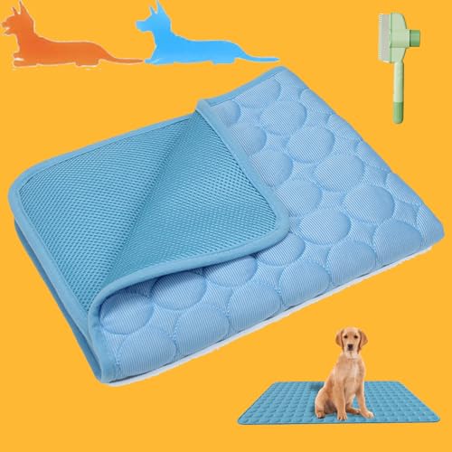 Donubiiu Pfotenfrost Matte, Kühlmatte Hunde, Hundekühlmatte Selbstkühlend Krallenfest, Atmungsaktiv Waschbares Hundekissen für Sommer, XS-XXL (Blau,XXL-150X100) von Donubiiu