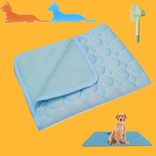 Donubiiu Pfotenfrost Matte, Kühlmatte Hunde, Hundekühlmatte Selbstkühlend Krallenfest, Atmungsaktiv Waschbares Hundekissen für Sommer, XS-XXL (Hellblau,XXL-150X100) von Donubiiu