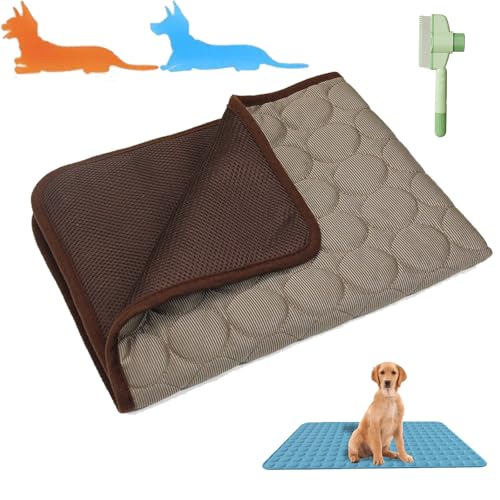 Donubiiu Pfotenfrost Matte, Kühlmatte Hunde, Hundekühlmatte Selbstkühlend Krallenfest, Atmungsaktiv Waschbares Hundekissen für Sommer, XS-XXL (Kaffee,XXL-150X100) von Donubiiu