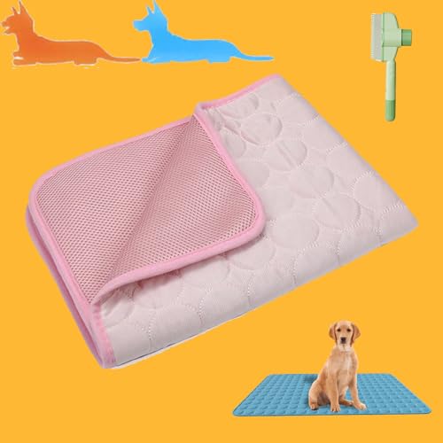 Donubiiu Pfotenfrost Matte, Kühlmatte Hunde, Hundekühlmatte Selbstkühlend Krallenfest, Atmungsaktiv Waschbares Hundekissen für Sommer, XS-XXL (Rosa,XXL-150X100) von Donubiiu